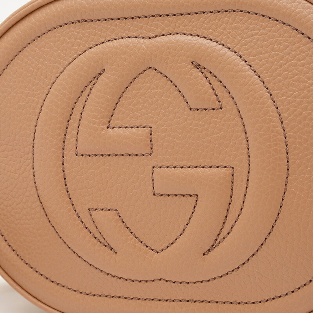 Gucci Shoulder Soho GG Interlocking Beige Bag Leather - Picture 4 of 7